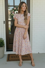 Load image into Gallery viewer, Flutter Into Spring Floral Midi Dress