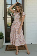 Load image into Gallery viewer, Flutter Into Spring Floral Midi Dress