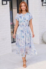 Load image into Gallery viewer, Watercolor Garden Flutter Sleeve Midi Dress