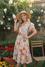Load image into Gallery viewer, Sunny and Bright Floral Midi Dress