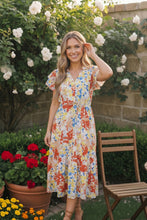 Load image into Gallery viewer, Sunny and Bright Floral Midi Dress