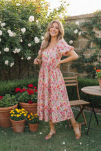 Load image into Gallery viewer, Bouquet of Tulips Pocketed Midi Dress