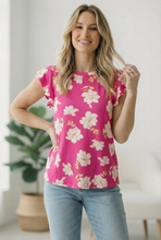 Load image into Gallery viewer, Flutter Into Spring Pink Floral Top