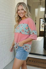 Load image into Gallery viewer, Garden Party Floral Colorblock Top