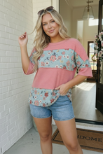 Load image into Gallery viewer, Garden Party Floral Colorblock Top