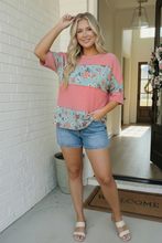 Load image into Gallery viewer, Garden Party Floral Colorblock Top