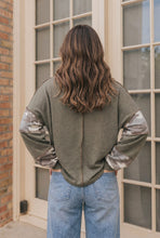 Load image into Gallery viewer, Cozy Camo Color Block Pullover