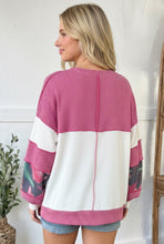Load image into Gallery viewer, Rosy Garden Getaway Color Block Top