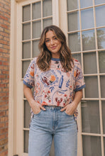 Load image into Gallery viewer, Lobster & Blooms Printed Ringer Tee