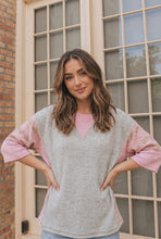Load image into Gallery viewer, Cozy Color Block Waffle Knit Top