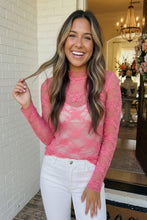 Load image into Gallery viewer, A Lace Moment Pink Sheer Top
