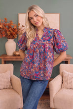Load image into Gallery viewer, Blooming Beautifully Floral Puff Sleeve Top