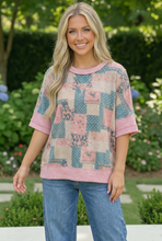 Load image into Gallery viewer, Patchwork Dreams Short Sleeve Top