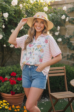 Load image into Gallery viewer, Strawberry Patch Floral and Stripe Mixed Top