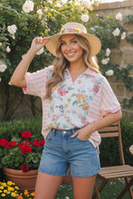 Load image into Gallery viewer, Strawberry Patch Floral and Stripe Mixed Top