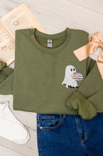 Load image into Gallery viewer, PREORDER: Embroidered Reading Ghost Sweatshirt