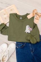 Load image into Gallery viewer, PREORDER: Embroidered Reading Ghost Sweatshirt