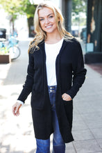 Load image into Gallery viewer, Everyday Black Striped Knit Open Cardigan