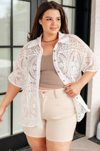 Load image into Gallery viewer, VERY J- Head in the Clouds Lace Button Down