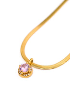 Load image into Gallery viewer, NO TARNISH- Here to Shine Gold Plated Necklace in Pink