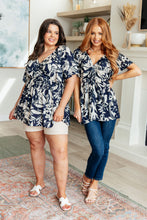 Load image into Gallery viewer, SHOPIN LA- In Contrast Floral V-Neck Top