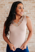 Load image into Gallery viewer, BIBI- I Can Love You Better Lace Tank in Taupe