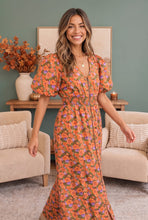 Load image into Gallery viewer, Bloom Into Fall Floral Cotton Zip Dress