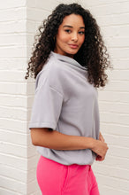 Load image into Gallery viewer, RAE MODE- I Just Felt Like It Mock Neck Top in Mystic Grey
