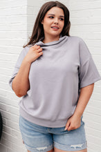 Load image into Gallery viewer, RAE MODE- I Just Felt Like It Mock Neck Top in Mystic Grey