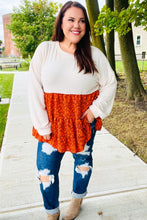 Load image into Gallery viewer, Star Struck Vintage Floral Oatmeal Tiered Babydoll Twofer Top