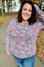 Load image into Gallery viewer, Magenta & Teal Vintage Two Tone Knit Top