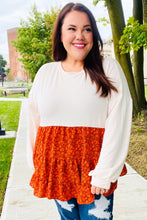 Load image into Gallery viewer, Star Struck Vintage Floral Oatmeal Tiered Babydoll Twofer Top
