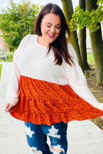 Load image into Gallery viewer, Star Struck Vintage Floral Oatmeal Tiered Babydoll Twofer Top