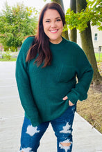Load image into Gallery viewer, Classy Chic Hunter Green Mock Neck Chest Pocket Knit Sweater