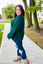 Load image into Gallery viewer, Classy Chic Hunter Green Mock Neck Chest Pocket Knit Sweater