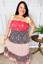Load image into Gallery viewer, Vacay Vibes Orange Floral Smocked Tube Top Tiered Maxi Dress