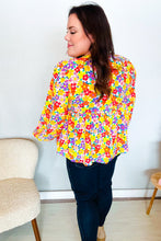 Load image into Gallery viewer, Chasing Dreams Ribbon Tie Bow Babydoll Puff Elastic Sleeve Floral Top