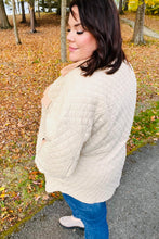 Load image into Gallery viewer, Eyes On You Taupe Quilted Knit Button Down Shacket