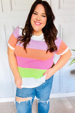 Load image into Gallery viewer, Get Started Lavender & Orange Stripe Jacquard Sweater Top