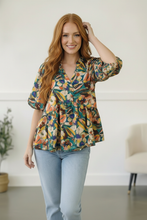 Load image into Gallery viewer, Painted Floral Jungle Blouse