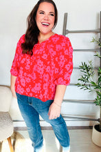 Load image into Gallery viewer, New Day Red Ribbon Bow Detail Floral Woven Blouse