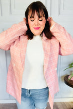 Load image into Gallery viewer, Get To It Pink Plaid Double Breasted Collar Lapel Blazer