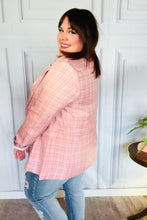 Load image into Gallery viewer, Get To It Pink Plaid Double Breasted Collar Lapel Blazer