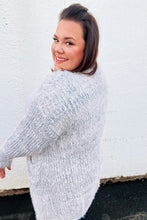 Load image into Gallery viewer, Leading Lady Slate Blue Two Tone Fuzzy Soft Brushed Cardigan