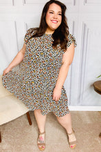 Load image into Gallery viewer, Feeling Bold Taupe Leopard Print Tiered Ruffle Sleeve Woven Dress
