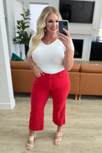 Load image into Gallery viewer, JUDY BLUE- Lisa High Rise Control Top Wide Leg Crop Jeans in Red