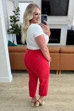 Load image into Gallery viewer, JUDY BLUE- Lisa High Rise Control Top Wide Leg Crop Jeans in Red
