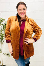 Load image into Gallery viewer, Holiday Stunner Rust Velvet Lapel Blazer