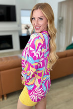 Load image into Gallery viewer, DEAR SCARLETT- Lizzy Top in Magenta and Lime Palm