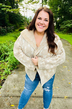 Load image into Gallery viewer, Autumn Vibes Taupe Textured Cable Knit Collared Cardigan
